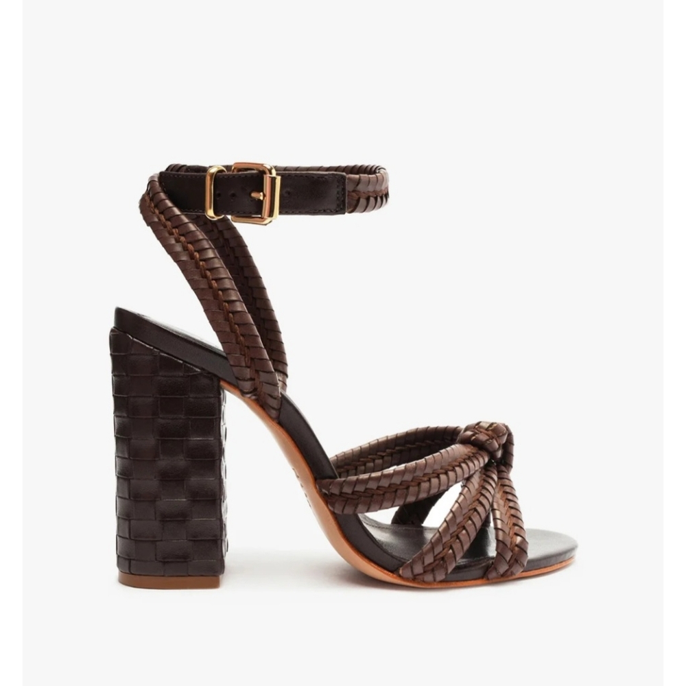 Schutz Kareena Woven Block Heel Sandals. Size 8.5